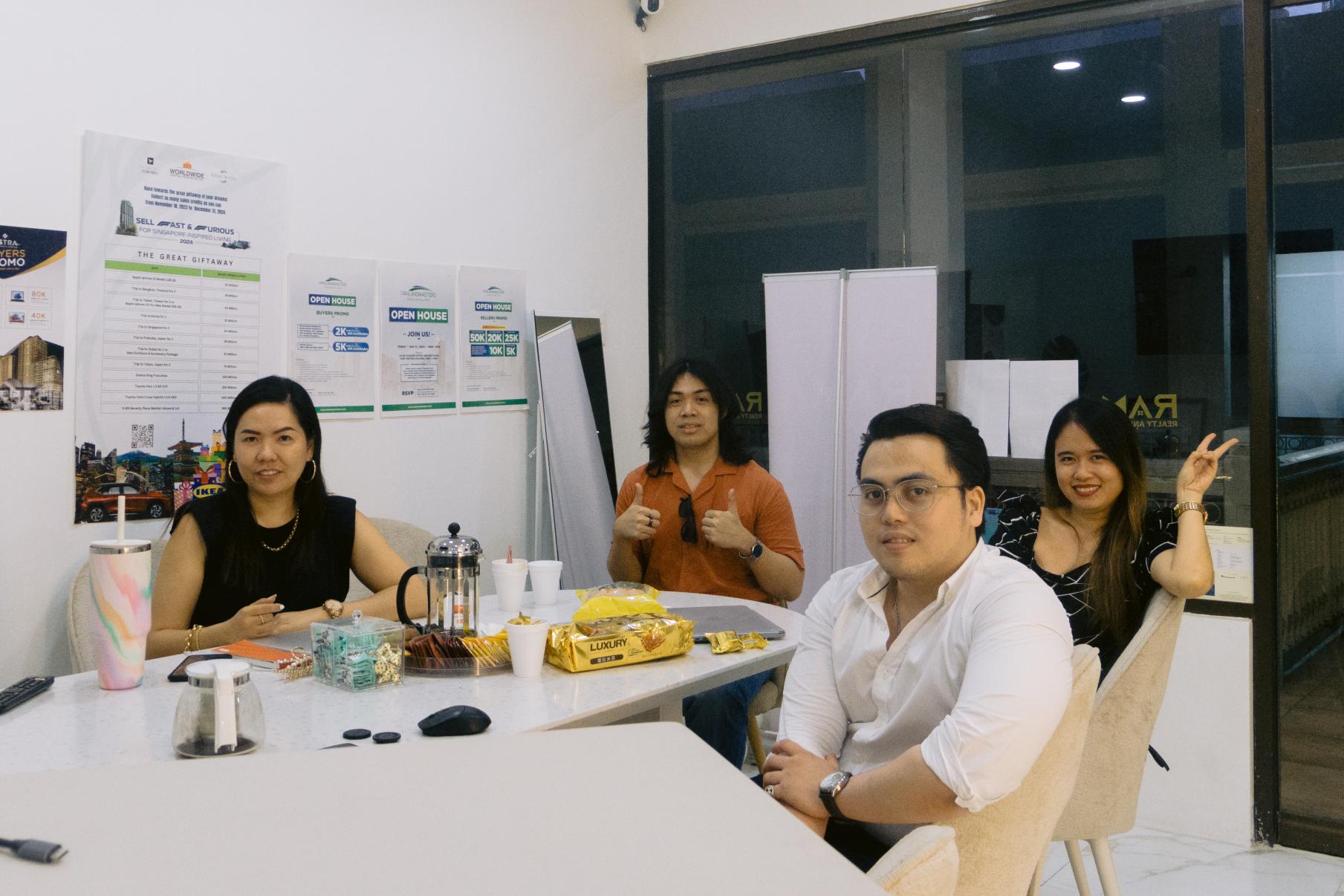 Client presentation meeting in professional office setting
